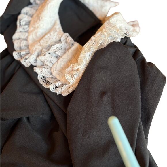 Scarlet Darkness Gothic Wednesday Addams Style Dress with Lace Collar size S - Picture 7 of 12